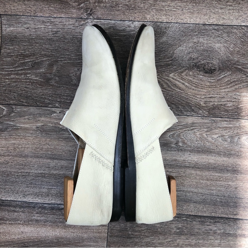 Giorgio Armani Cream Leather Almond Toe Slip On Loafers Men's 44/ US 10.5 - Picture 7 of 15